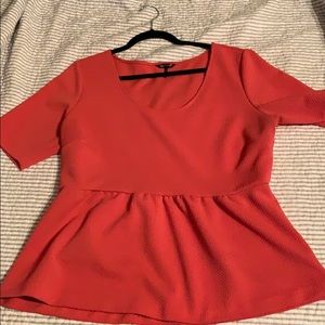 Coral Peplum top